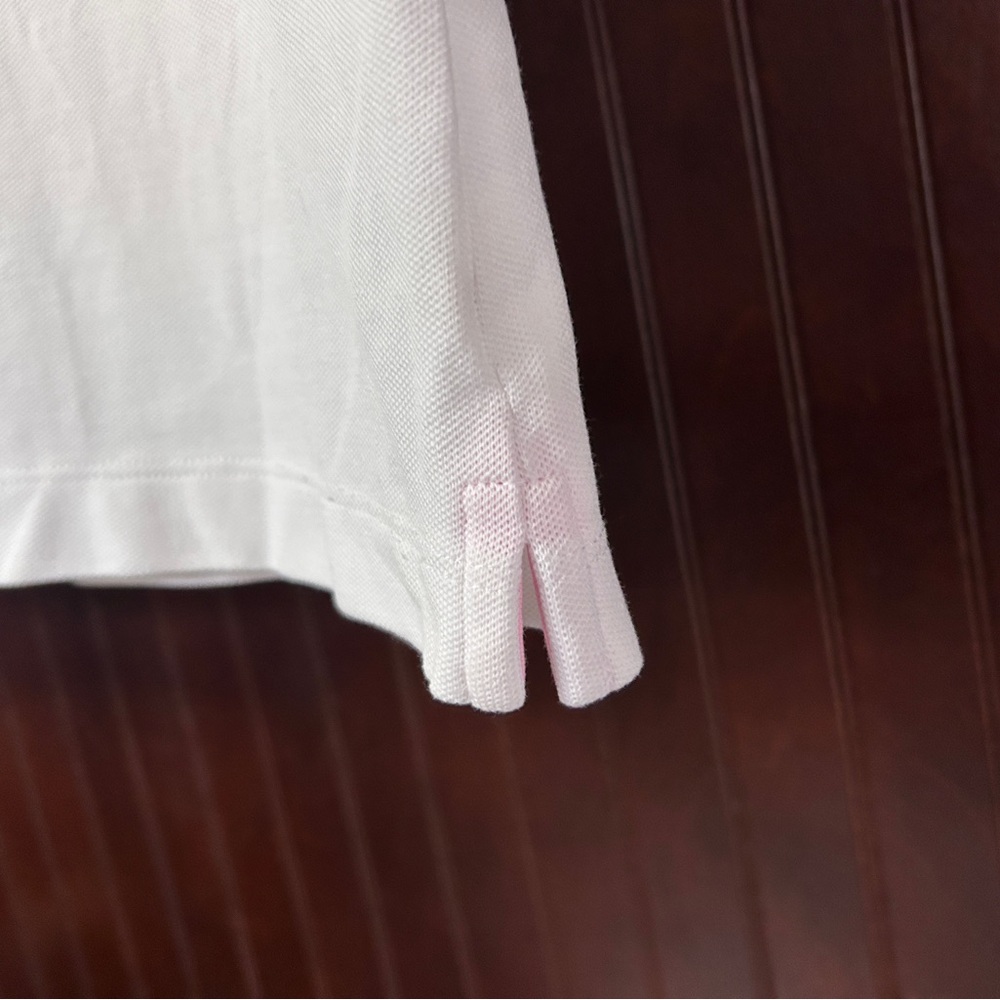 LILLY PULITZER White Chic Fit Pique Polo Logo Y2K Preppy Golf Tennis Resort Sz L - Picture 11 of 14